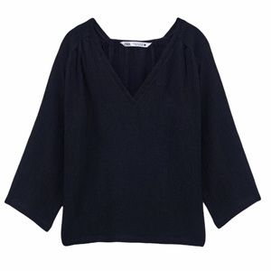 ZARA Textured Weave Blouse/Tee